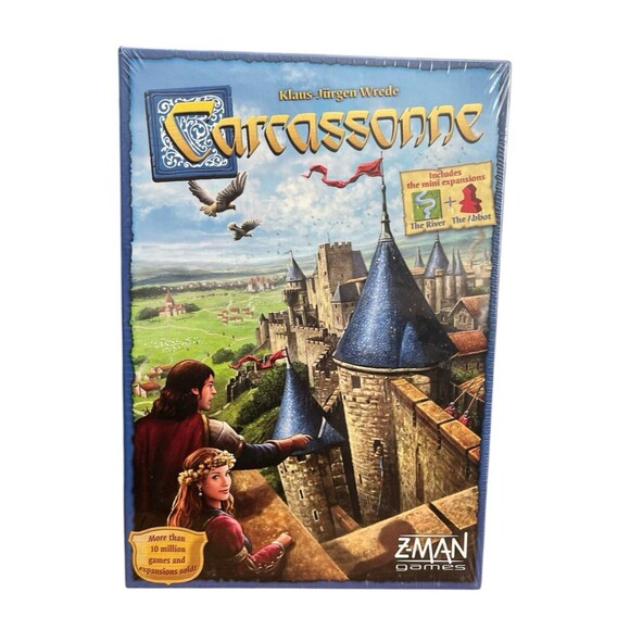 Carcassonne Board Game Z-Man Games Includes Expansions River Abbot ZM7810 Sealed - Picture 1 of 3